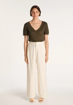 Montagut Slub linen V-neck T-shirt - Bountie