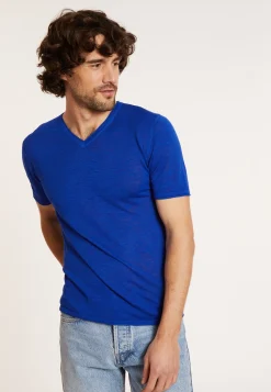 Montagut Slub linen V-neck T-shirt - Reuben