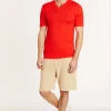 Montagut Slub linen V-neck T-shirt - Reuben