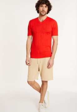 Montagut Slub linen V-neck T-shirt - Reuben