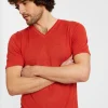Montagut Slub linen V-neck T-shirt - Reuben