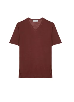 Montagut Slub linen V-neck T-shirt - Reuben