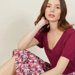 Montagut Slub linen V-neck T-shirt - Bountie