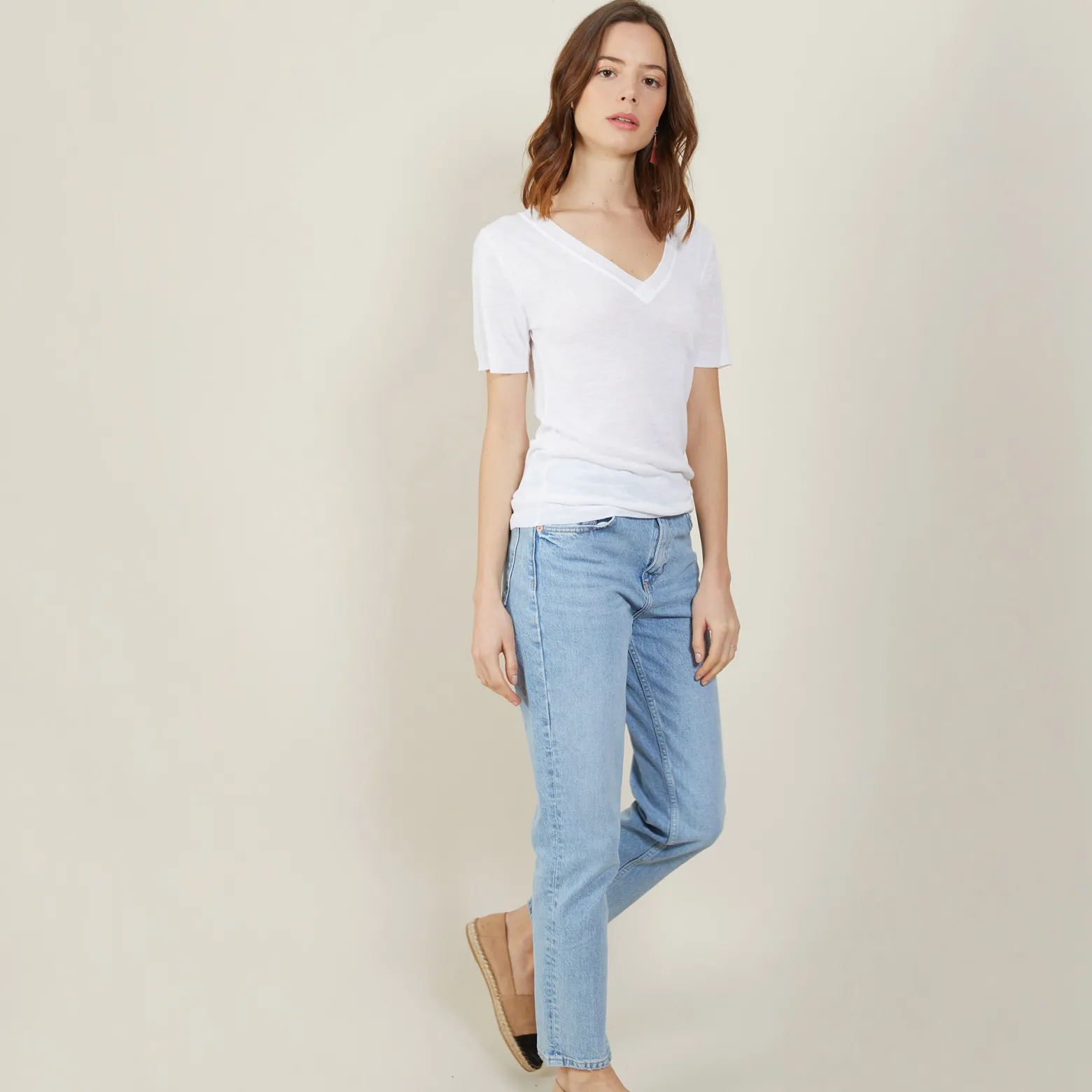 Montagut Slub linen V-neck T-shirt - Bountie