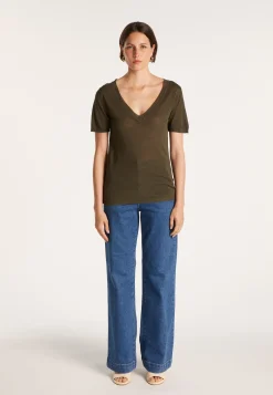 Montagut Slub linen V-neck T-shirt - Bountie