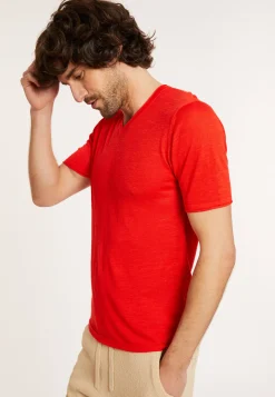 Montagut Slub linen V-neck T-shirt - Reuben