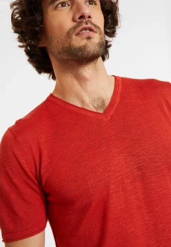 Montagut Slub linen V-neck T-shirt - Reuben