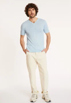 Montagut Slub linen V-neck T-shirt - Reuben