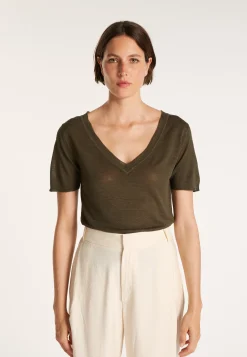 Montagut Slub linen V-neck T-shirt - Bountie