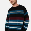 Montagut Striped round-neck cashmere-blend sweater - Fael