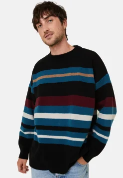 Montagut Striped round-neck cashmere-blend sweater - Fael