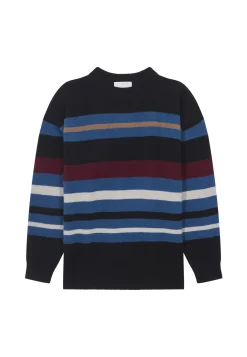 Montagut Striped round-neck cashmere-blend sweater - Fael
