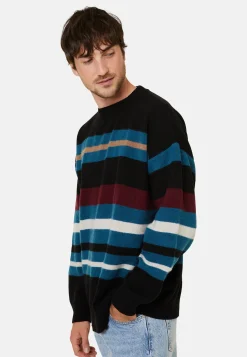 Montagut Striped round-neck cashmere-blend sweater - Fael