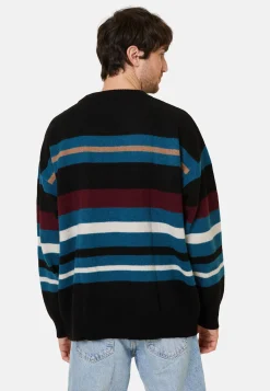 Montagut Striped round-neck cashmere-blend sweater - Fael