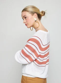 Montagut Striped slub linen loose sweater - Tael