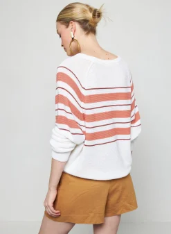 Montagut Striped slub linen loose sweater - Tael