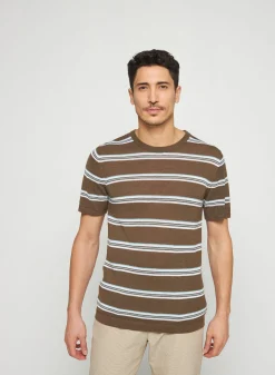 Montagut Striped t-shirt in slub linen - Remi