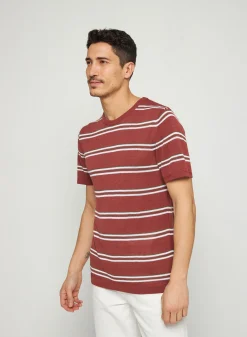 Montagut Striped t-shirt in slub linen - Remi