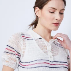Montagut Striped T-shirt with polo collar - JUMELLE