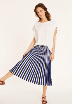 Montagut Three-colored pleated skirt in cotton - Merveille