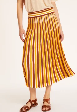 Montagut Three-colored pleated skirt in cotton - Merveille