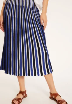 Montagut Three-colored pleated skirt in cotton - Merveille