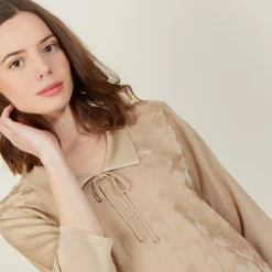 Montagut Tie-neck polo shirt in Fil Lumière - Amara