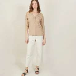 Montagut Tie-neck polo shirt in Fil Lumière - Amara