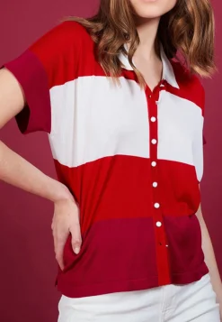 Montagut Tricolor natural silk blouse - Alyzée