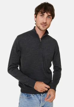 Montagut Trucker neck sweater with logo in merino wool - Ryan