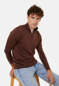 Montagut Trucker neck sweater with logo in merino wool - Ryan