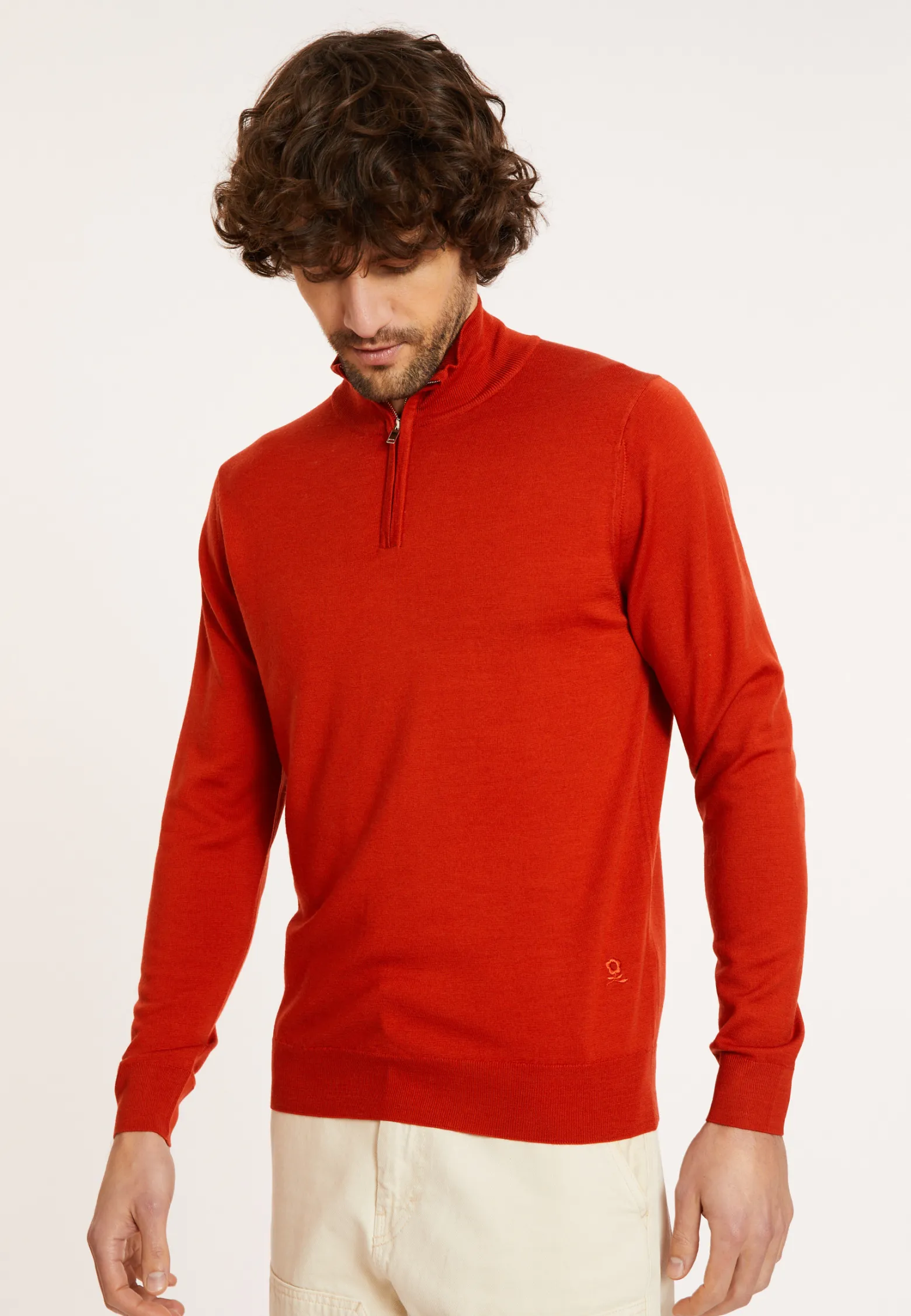 Montagut Trucker neck sweater with logo in merino wool - Ryan