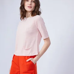 Montagut T-shirt with 1 pocket and back pleat - MAIKA