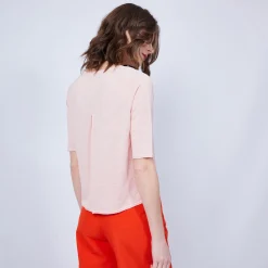 Montagut T-shirt with 1 pocket and back pleat - MAIKA