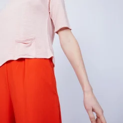 Montagut T-shirt with 1 pocket and back pleat - MAIKA