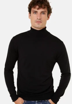 Montagut Turtleneck sweater with logo in merino wool - Enzo