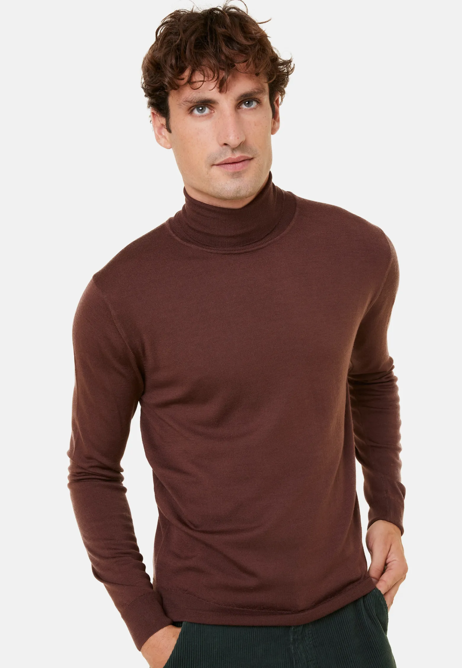 Montagut Turtleneck sweater with logo in merino wool - Enzo