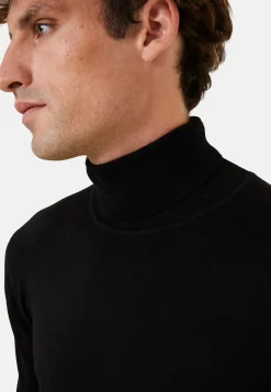 Montagut Turtleneck sweater with logo in merino wool - Enzo