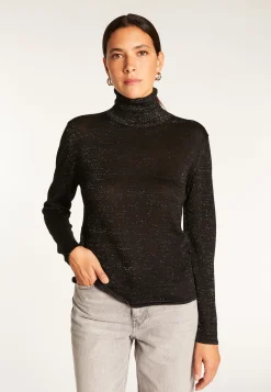 Montagut Turtleneck T-shirt in bamboo cashmere lurex fiber - Aéris Lux