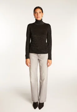 Montagut Turtleneck T-shirt in bamboo cashmere lurex fiber - Aéris Lux