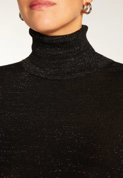 Montagut Turtleneck T-shirt in bamboo cashmere lurex fiber - Aéris Lux