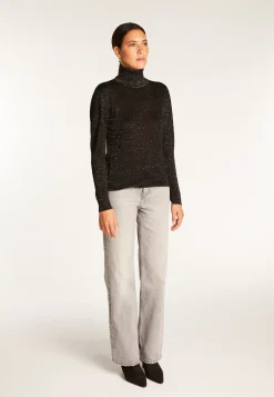 Montagut Turtleneck T-shirt in bamboo cashmere lurex fiber - Aéris Lux
