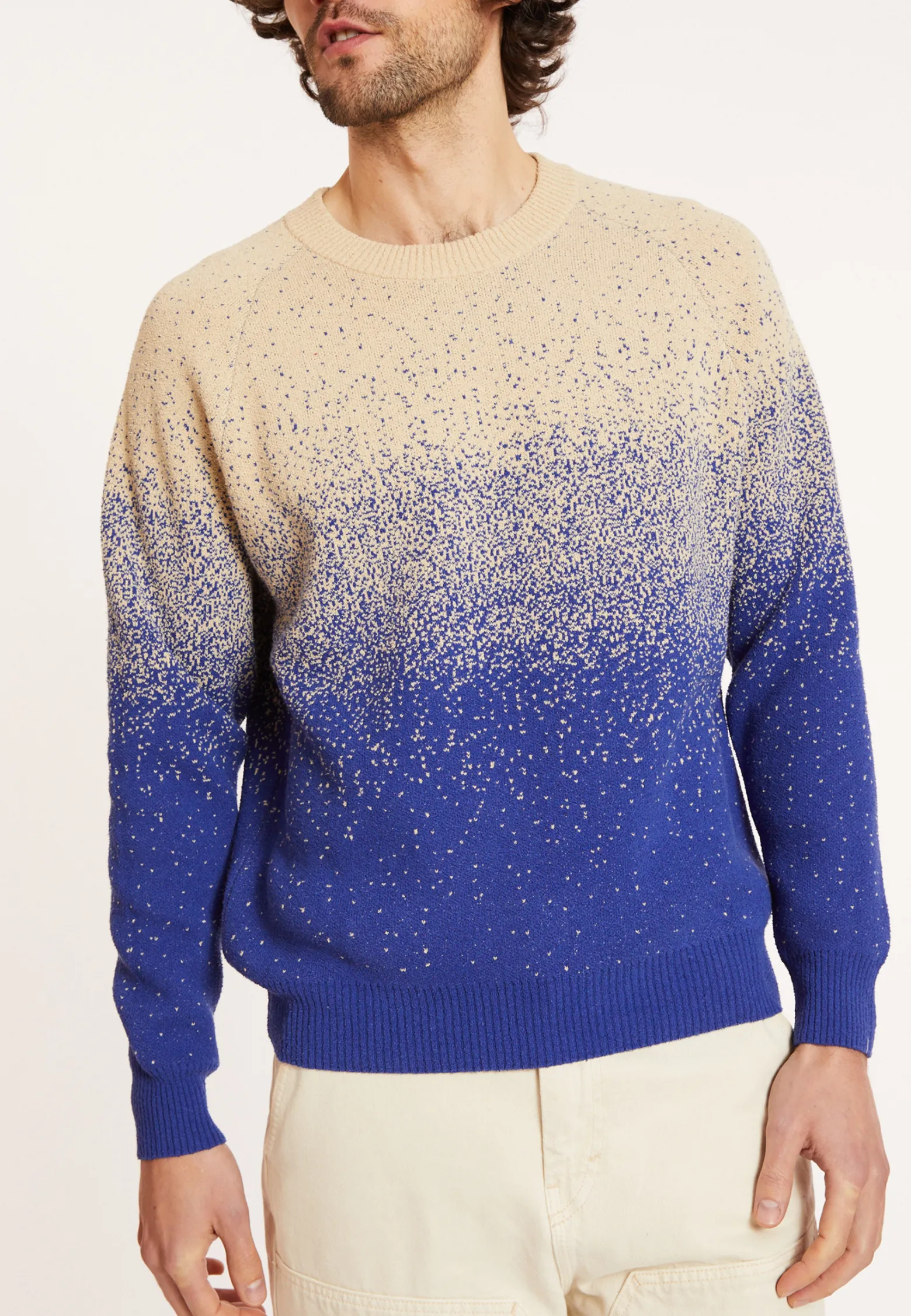 Montagut Two-tone brushed cotton sweater - Doryan