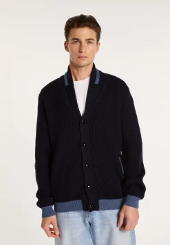 Montagut Two-tone buttoned wool cardigan - Loveo