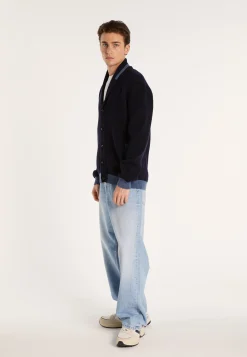 Montagut Two-tone buttoned wool cardigan - Loveo