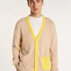 Montagut Two-tone cardigan in large cotton - Pierra