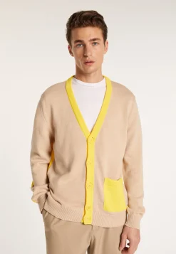 Montagut Two-tone cardigan in large cotton - Pierra