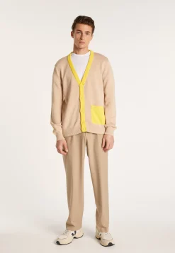 Montagut Two-tone cardigan in large cotton - Pierra