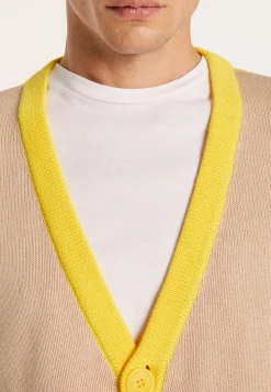 Montagut Two-tone cardigan in large cotton - Pierra