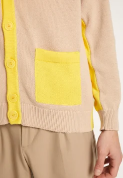 Montagut Two-tone cardigan in large cotton - Pierra